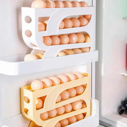 "3-Layer Egg Storage Box – Automatic Rolling System for 30 Eggs, Refrigerator Organizer"e