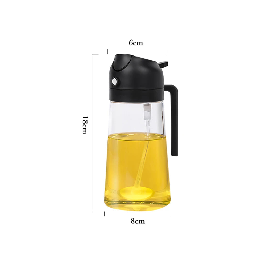 500ml Oil Spray & Kitchen Organizer – 2-in-1 Cooking Bottle for Healthy Meals