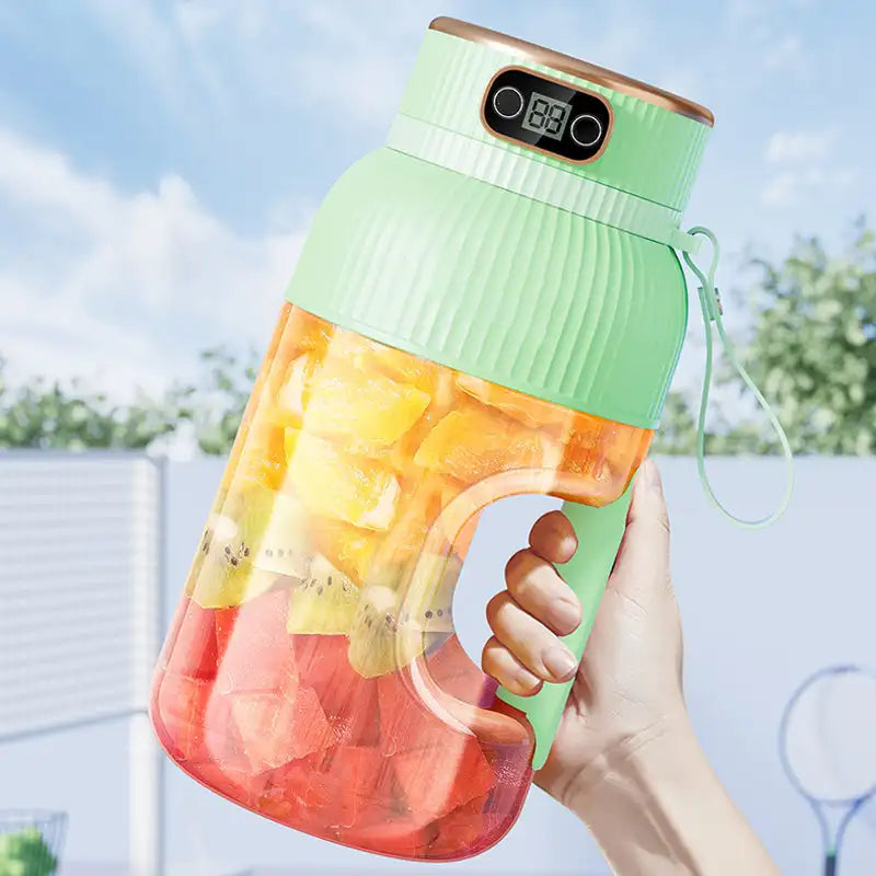 Portable Fruit Juicer Cup with USB Rechargeable Battery and Digital Display"