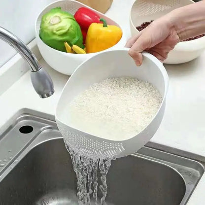 Multipurpose Rice Washing & Draining Colander – Perfect for Kitchen Prep