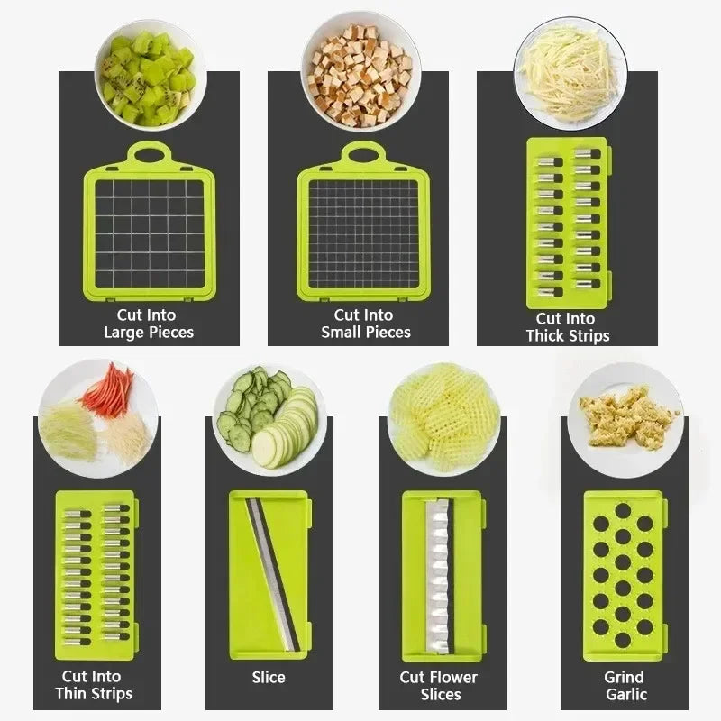 "All-in-One 14/16-in-1 Food Chopper – Vegetable Cutter, Slicer, and Grater for Kitchen"