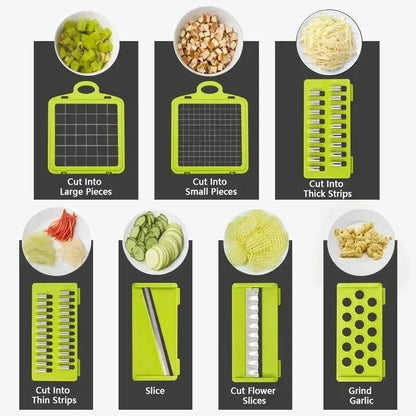 "All-in-One 14/16-in-1 Food Chopper – Vegetable Cutter, Slicer, and Grater for Kitchen"