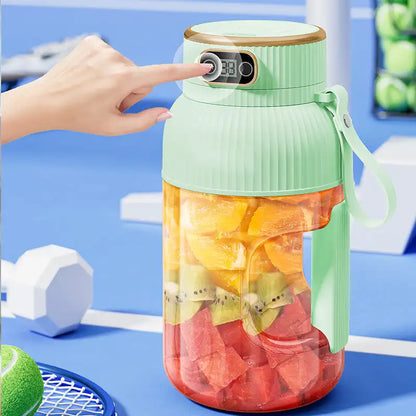 Portable Fruit Juicer Cup with USB Rechargeable Battery and Digital Display"