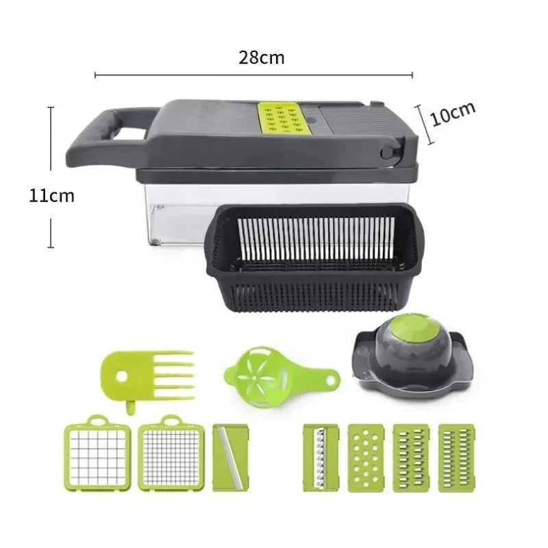 "All-in-One 14/16-in-1 Food Chopper – Vegetable Cutter, Slicer, and Grater for Kitchen"