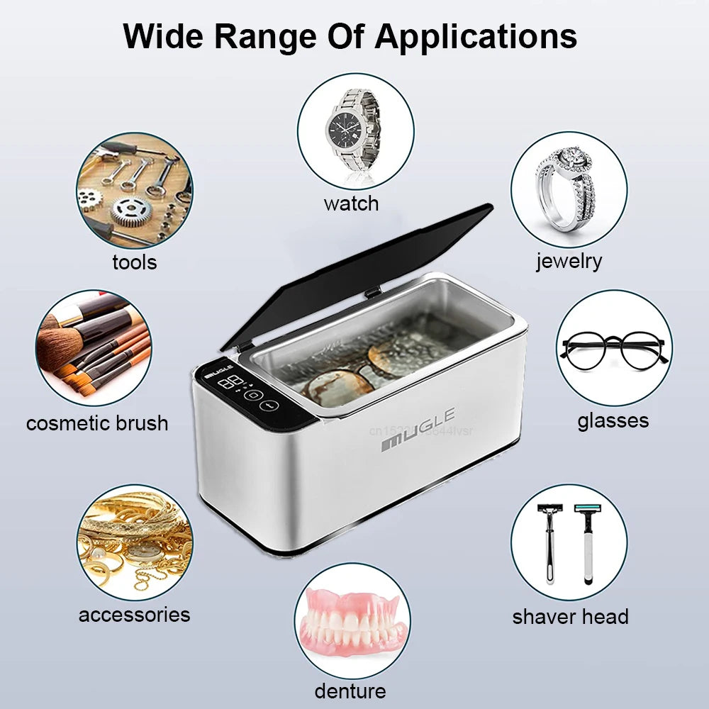 "35W Ultrasonic Cleaner – 500ML Glasses & Jewelry Cleaner Machine with Ultrasound Bath