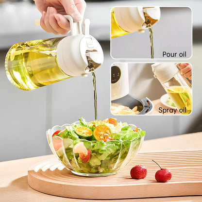 500ml Oil Spray & Kitchen Organizer – 2-in-1 Cooking Bottle for Healthy Meals