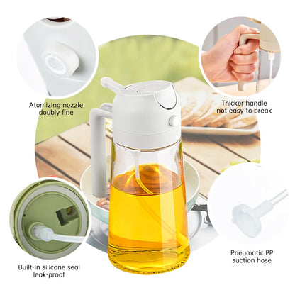 500ml Oil Spray & Kitchen Organizer – 2-in-1 Cooking Bottle for Healthy Meals