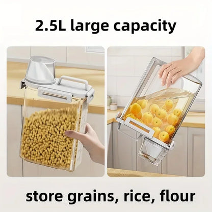 "Food Grade 2.5L Rice Storage Bucket – Sealing Grain Tank for Kitchen & Household