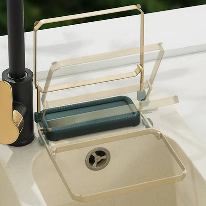 "Space-Saving Sink Filter Rack – Anti-Clogging Waste Mesh Bag Stand"