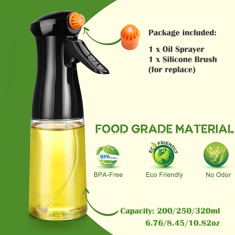 Easy-to-Use Olive Oil Sprayer with Air Fryer Paper Set – BBQ & Cooking Dispenser for Oil & Vinegar