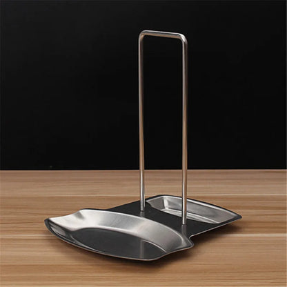 "Detachable Stainless Steel Pot Lid Rack – Kitchen Spatula & Cover Stand Organizer"