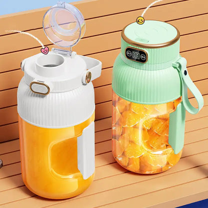 Portable Fruit Juicer Cup with USB Rechargeable Battery and Digital Display"