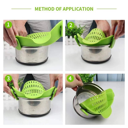 Easy Clip Silicone Strainer for Pots – No Mess, No Spills, Just Perfect Draining