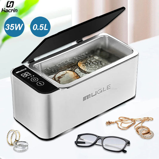 "35W Ultrasonic Cleaner – 500ML Glasses & Jewelry Cleaner Machine with Ultrasound Bath