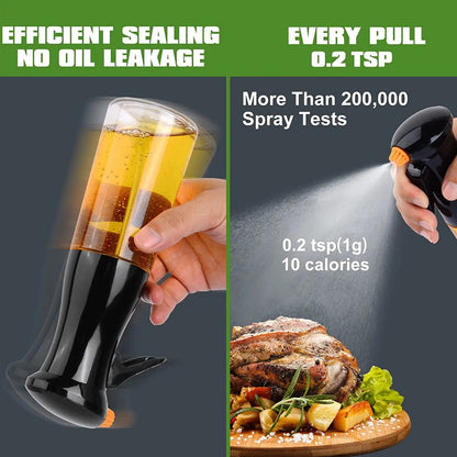 Easy-to-Use Olive Oil Sprayer with Air Fryer Paper Set – BBQ & Cooking Dispenser for Oil & Vinegar